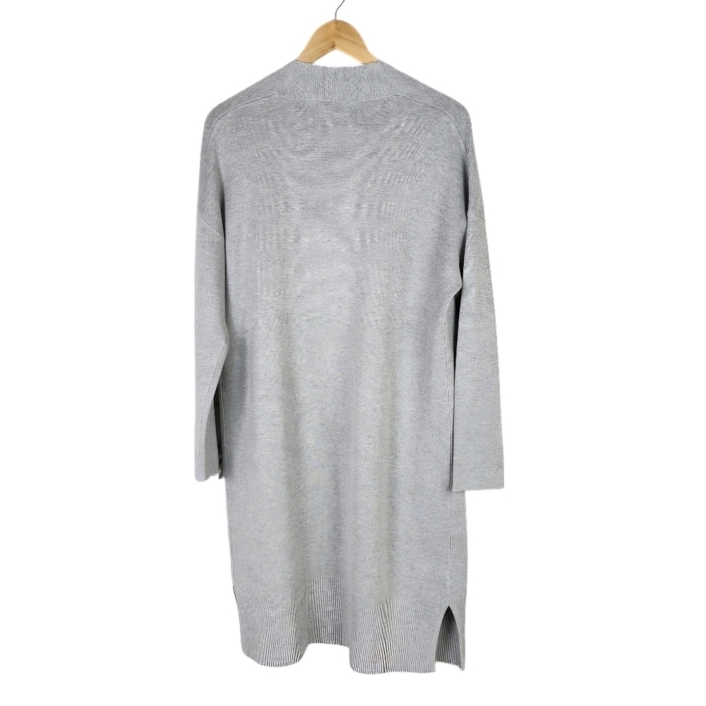 Charlie Paige Long Open Cardigan Pouch Pocket Light Gray No Size Measures Medium - Picture 8 of 13